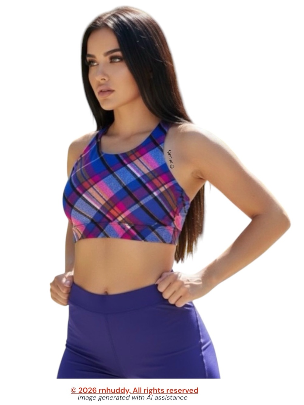 K.deer XS plaid sports bra